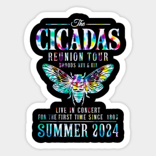 the cicadas reunion tour summer 2024 brood XIII XIX tie dye Sticker